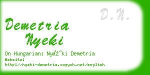 demetria nyeki business card